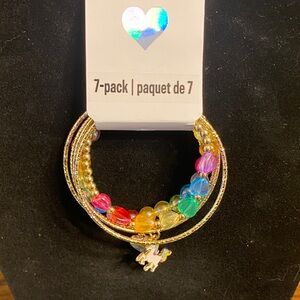 The Children’s Place Colorful Beaded Bracelet Set with Unicorn Charm